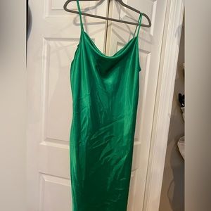NWT bebe satin green dress size L